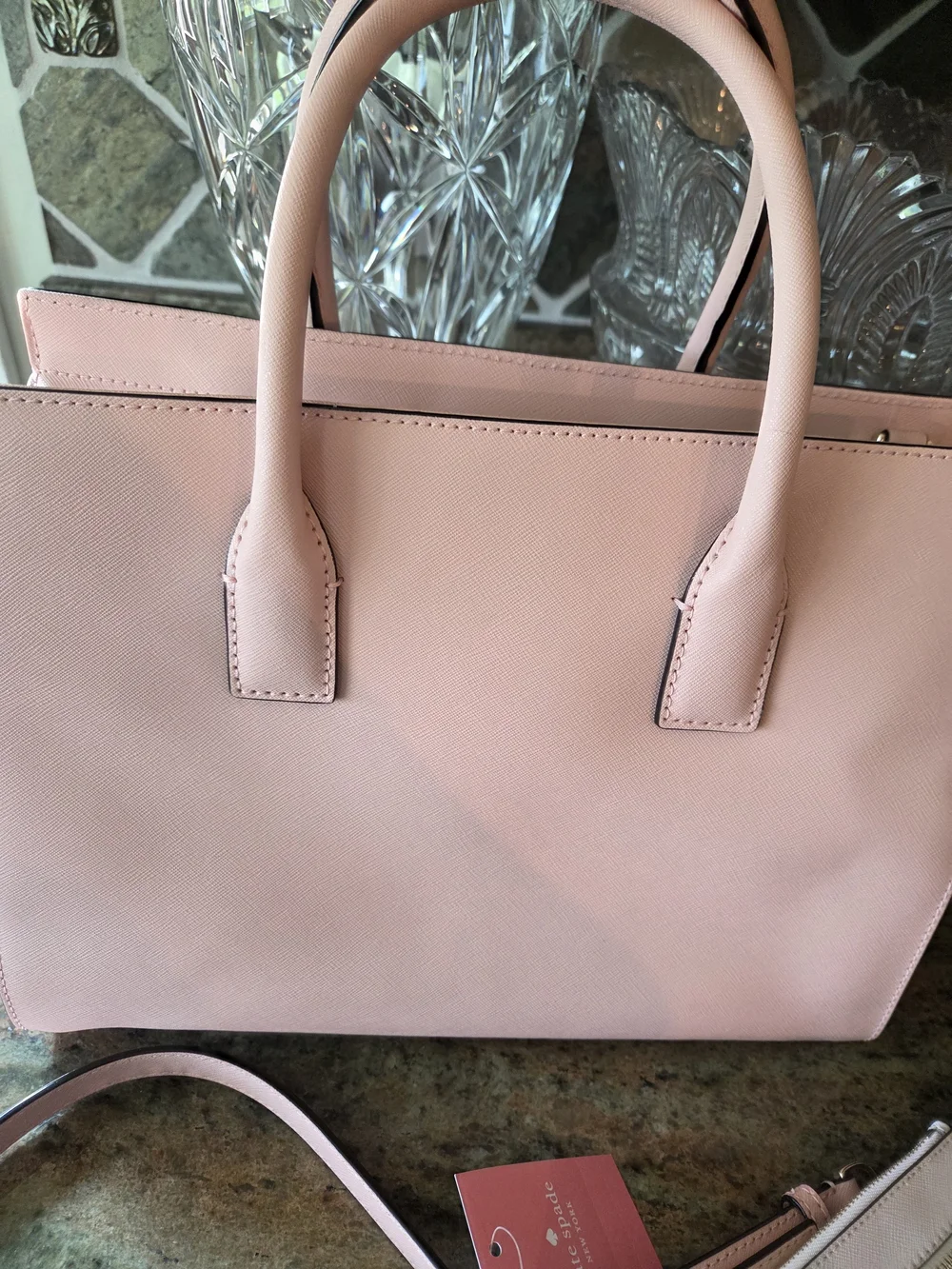 kate spade Pink Saffiano Satchel with Wristlet